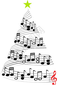 圣诞音乐树装饰背景图片