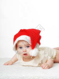 带圣诞帽的小宝背景图片