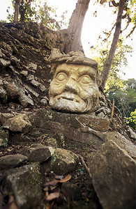 中美洲洪都拉斯科潘的废墟背景图片
