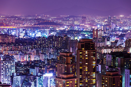 首尔城市夜景图片