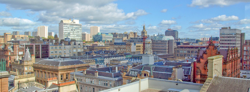 苏格兰拉斯哥市的鸟瞰图背景图片
