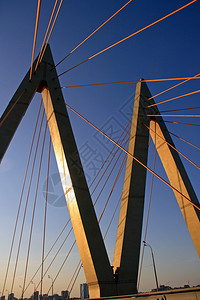 喀山夏日傍晚的千年之桥背景图片