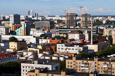 夏日午后莫斯科在建筑的城市景观图片