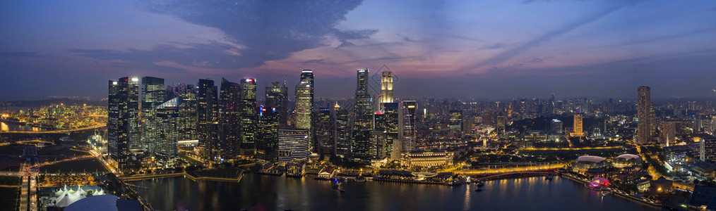 新加坡建筑全景的城市景观图片