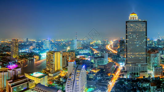 美丽的城市风景曼谷商业区和住宅区在图片