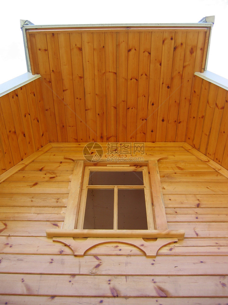 木墙上的窗户俄罗斯传统的木建筑底图片