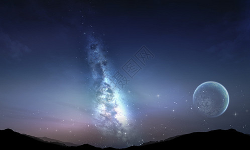 有星和夜空的银河系图片