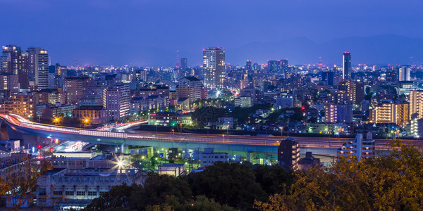 日本九州北部福冈市景背景图片