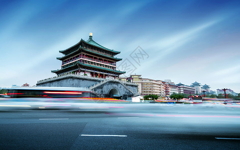 西安市地标钟楼背景图片