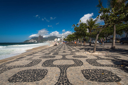 巴西里约热内卢伊帕内马海滩著名的Mos图片