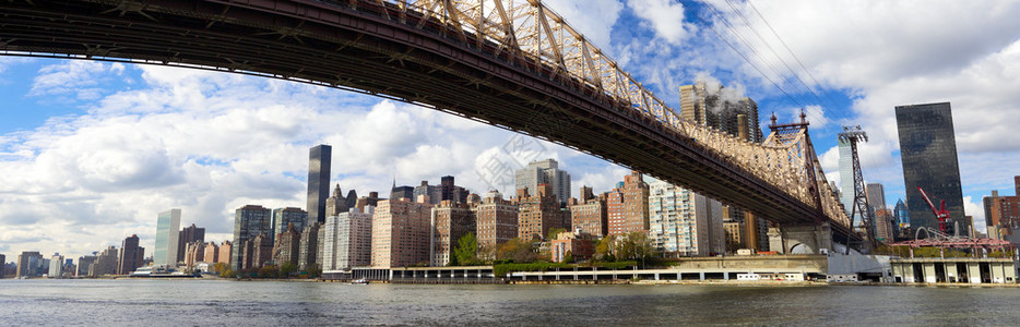 曼哈顿天线全景与皇后区博罗桥图片
