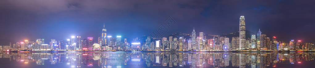 香港天际线夜景全图片