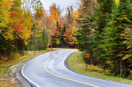 Adirondacks的风山路纽图片