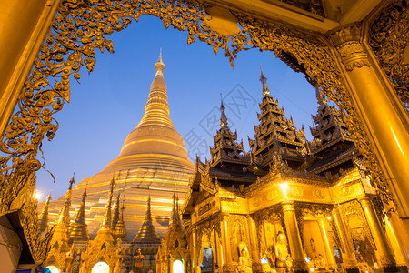 世界上美丽的宝塔缅甸著名的宝塔在缅甸或缅甸的大金塔ShwedagonPagod背景图片