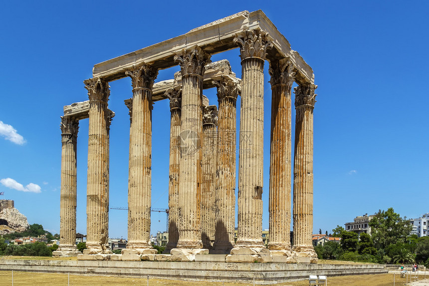 奥林山宙斯圣殿是希腊首都雅典中心一座被摧毁的巨型寺庙图片