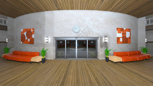 入口大厅入口大厅的3DCG渲染图片