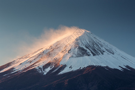 富士山雪顶风景如画图片