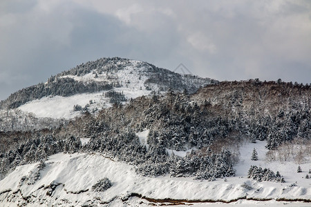 冬天海边的雪山图片