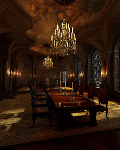 宫殿或城堡中的世纪宴会厅图片