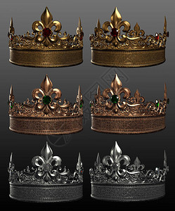 各种带有珠宝的梦幻皇家冠背景图片