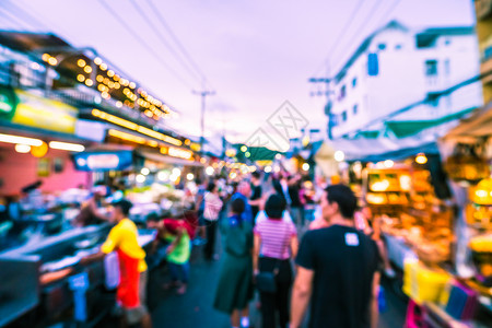 河畔夜市商店抽象摘要模糊了夜市街设计图片