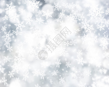 飘落的雪花银色圣诞背景图片