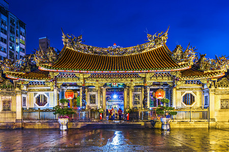 北市龙山寺著名的万华高清图片