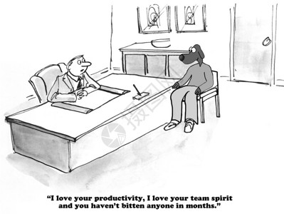关于积极绩效评估的商业漫画图片