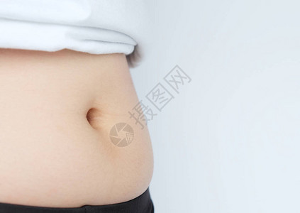 脂肪身体腹部肠子的侧面糖尿图片