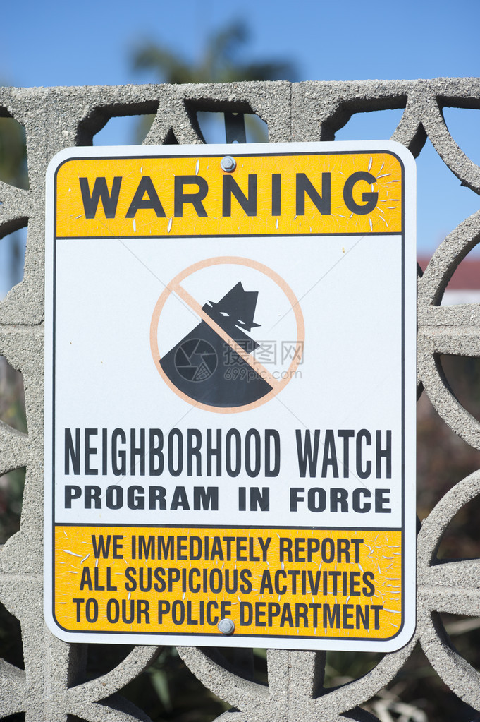 邻里守望标志警告罪犯图片