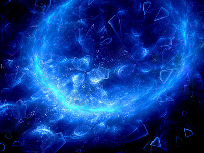 玻色子蓝色发光的多维空间爆炸计算机生设计图片