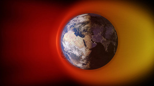3d太阳风与地球磁场碰撞设计图片