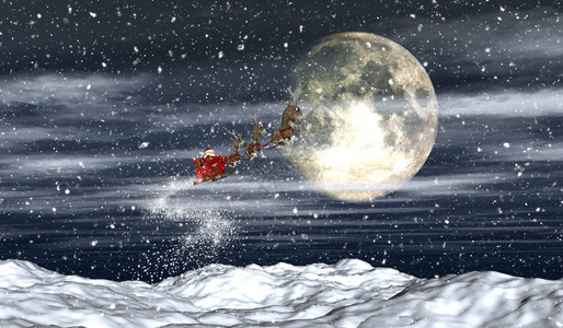 圣诞老人在夜图片