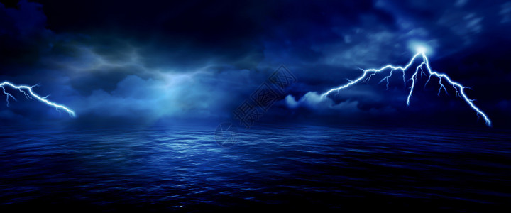 海风暴闪电海洋壁纸背景图片
