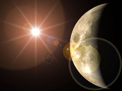 太阳和近月背景图片