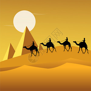 沙漠中骆驼旅游图片