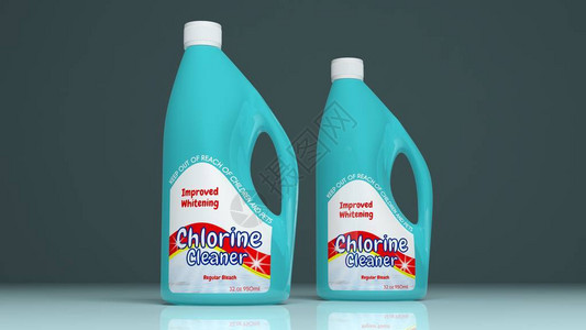 彩色背景的氯清洁塑料瓶背景图片