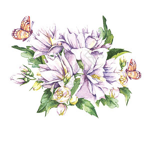 FloralBouquet和BloomingJasmine以古董风格图片