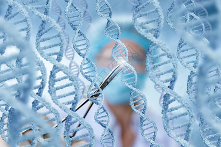 23对染色体医生对模糊背景的DNA设计图片