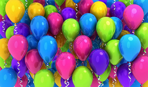 许多气球彩色背景图片