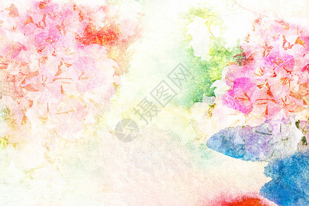 花的抽象水彩插图纸上水彩画花卉水彩插图背景图片