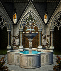 精灵喷泉背景图片