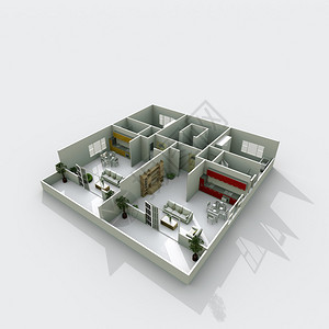 公寓的3d建筑模型背景图片