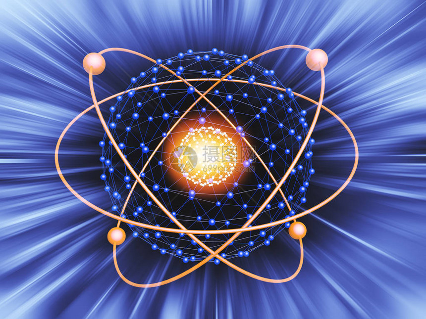 原子核心爆炸射线辐射光科学抽象At图片