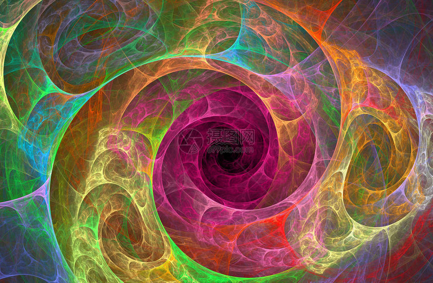 抽象计算机生成的分形设计抽象的分形颜色纹理发光的图片
