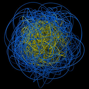 3d条缠绕线的抽象蓝图片