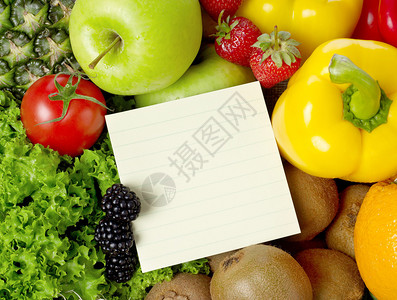 水果和蔬菜的空白购物清单图片