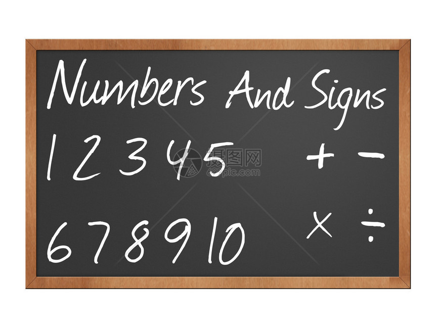 黑板插图上的数字和符号图片