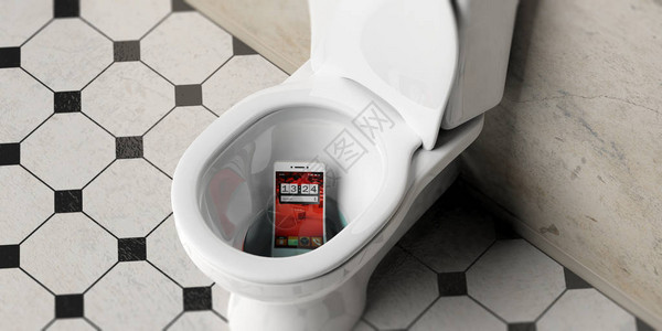 手机投在卫生间厕所碗中图片