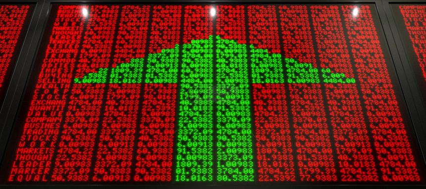 数字股市指示板的平坦部分绿色数字构图片